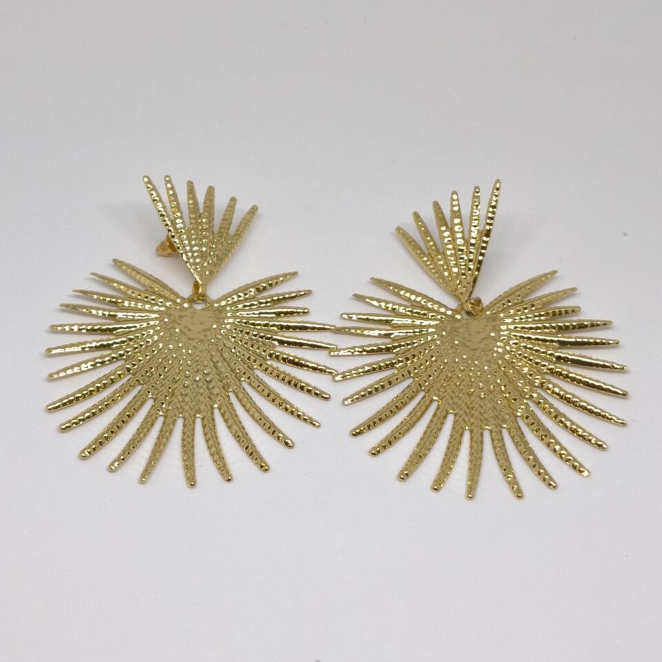 DİKENLİ KALP TASARIMLI GOLD  KÜPE