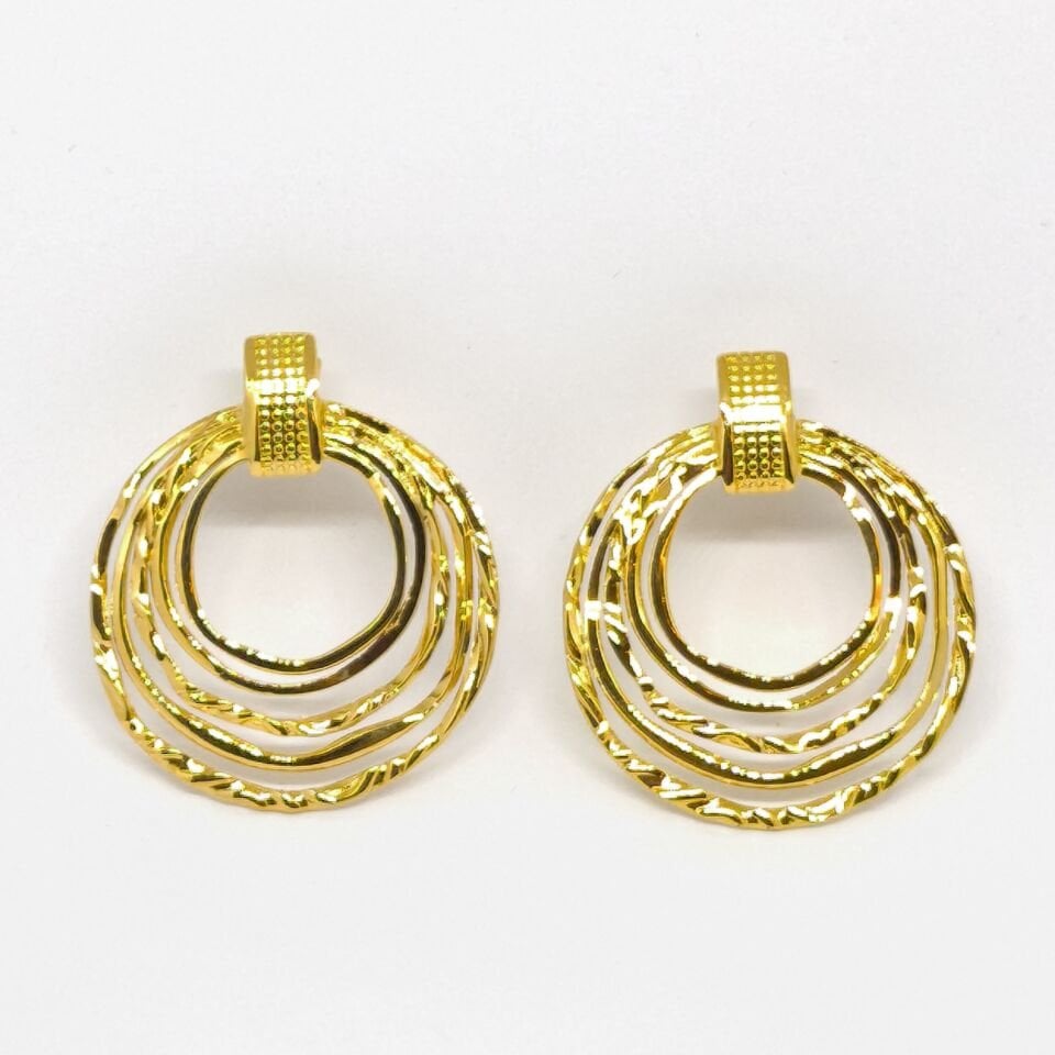 PASLANMAZ ÇELİK  GOLD RENKLİ HALKA KÜPE
