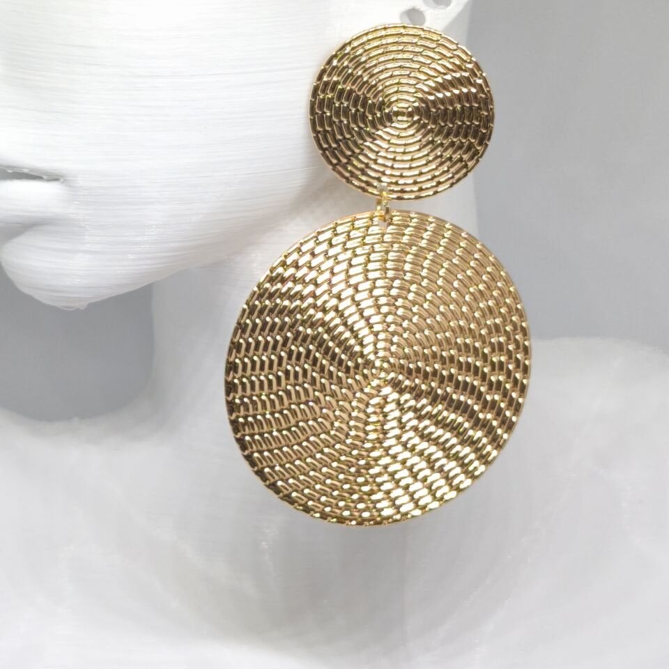 YUVARLAK DOKULU GOLD KÜPE