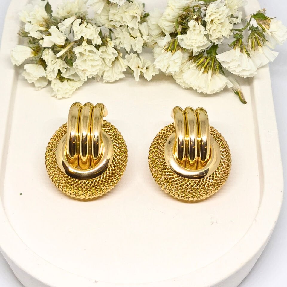 AVANGART İÇİ BOŞ AĞ TARZINDA GOLD KÜPE