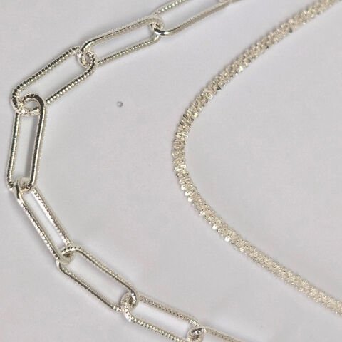 925 AYAR GÜMÜŞ 2 Lİ ZİNCİR KOLYE