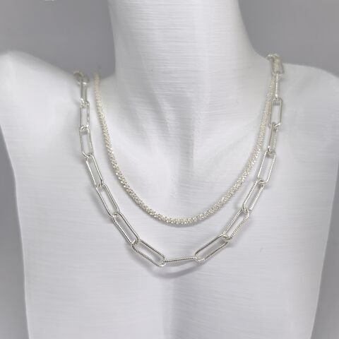 925 AYAR GÜMÜŞ 2 Lİ ZİNCİR KOLYE