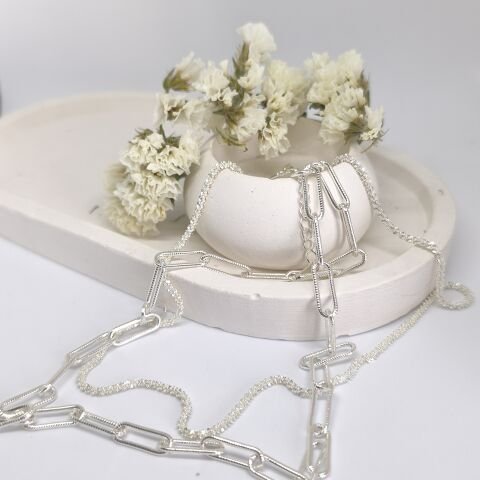 925 AYAR GÜMÜŞ 2 Lİ ZİNCİR KOLYE