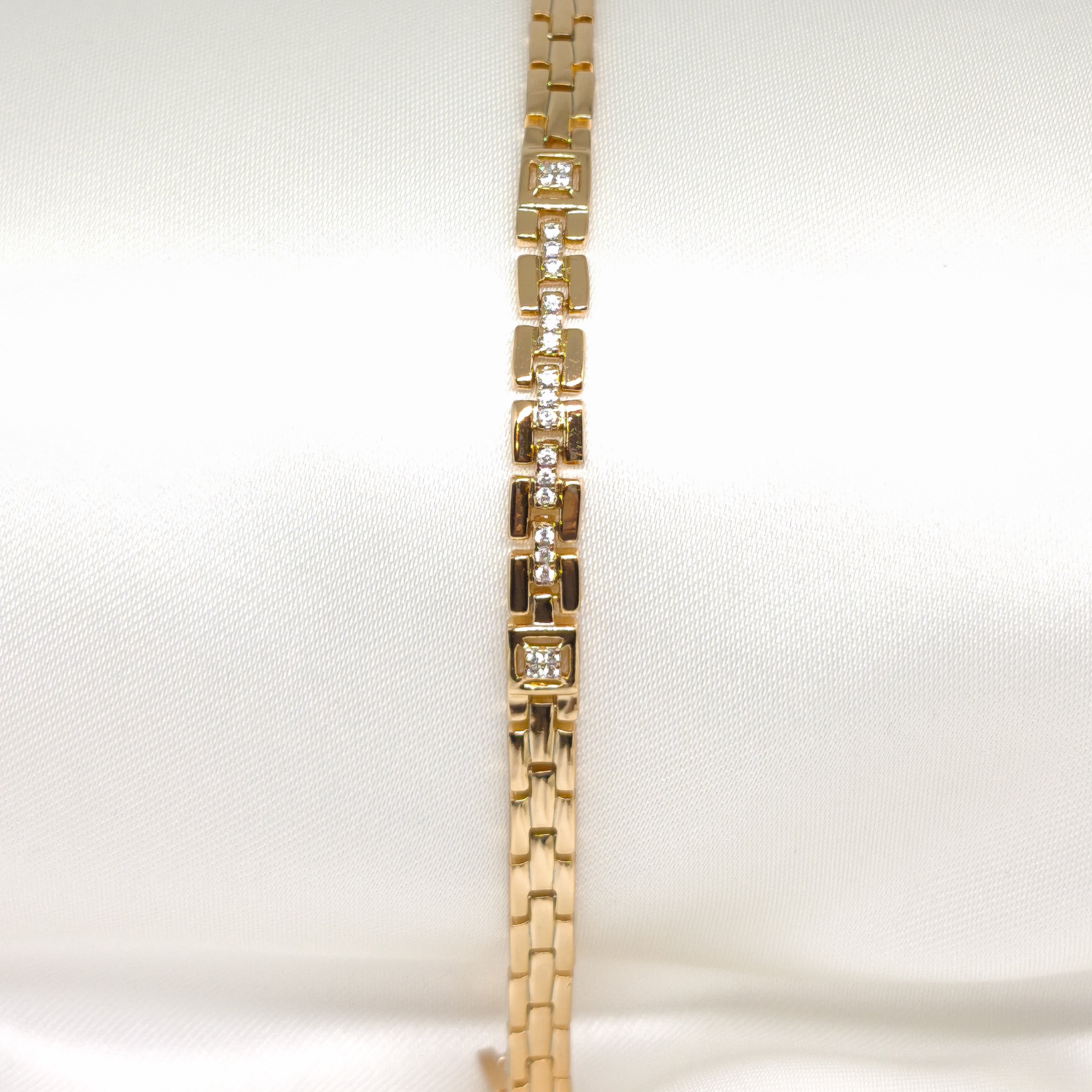 ELEGANT PASLANMAZ ÇELİK  TAŞLI   18K ROSE GOLD BİLEKLİK