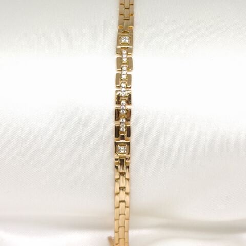 ELEGANT PASLANMAZ ÇELİK  TAŞLI   18K ROSE GOLD BİLEKLİK