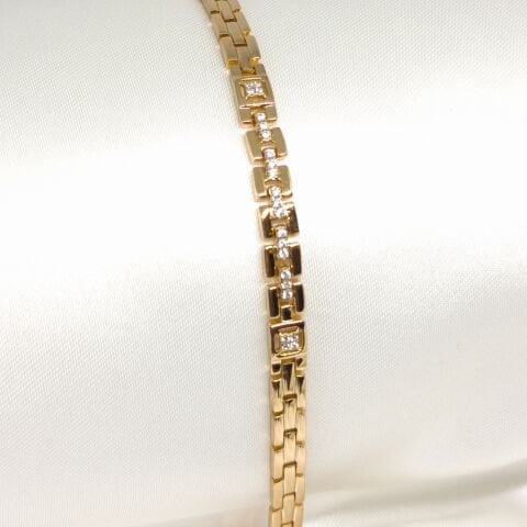 ELEGANT PASLANMAZ ÇELİK  TAŞLI   18K ROSE GOLD BİLEKLİK