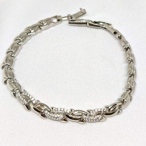 ELEGANT PASLANMAZ ÇELİK  TAŞLI SILVER BİLEKLİK