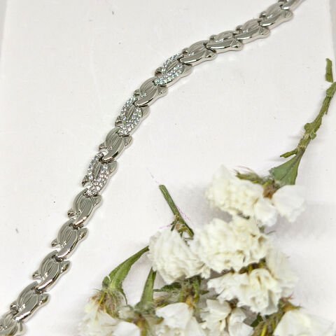 ELEGANT PASLANMAZ ÇELİK  TAŞLI SILVER BİLEKLİK