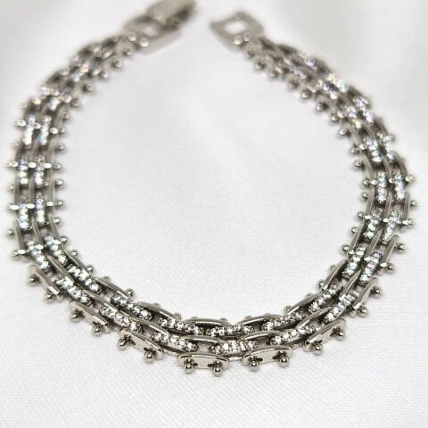 PASLANMAZ ÇELİK  TAŞLI SILVER BİLEKLİK