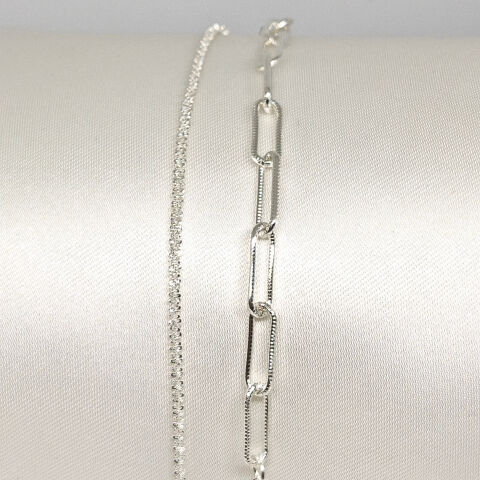 925 AYAR GÜMÜŞ 2 Lİ ZİNCİR BİLEKLİK