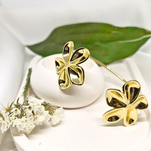 BOHEM ÇİÇEKLİ  GOLD AÇIK BİLEKLİK