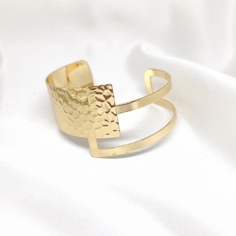 BOHEM KIRIŞIK DALGALI GOLD MANŞET  BİLEKLİK