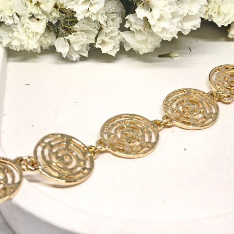 ÖRÜMCEK AĞI DESENLİ GOLD BİLEKLİK