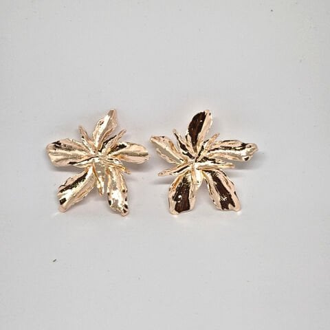 ELEGANT  ROSE GOLD YAPRAK  ÇİÇEK KÜPE