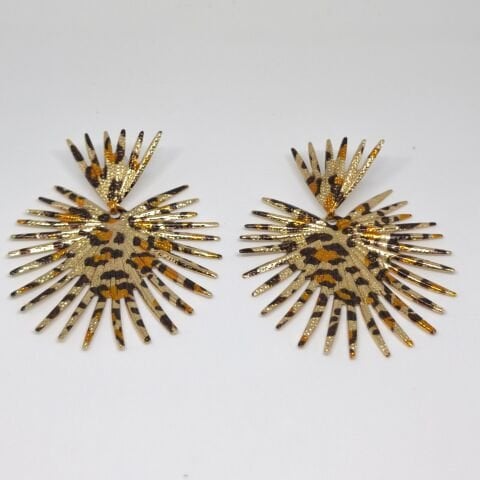 AVANGART LEOPAR DESENLİ GOLD KÜPE