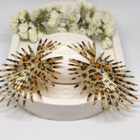 AVANGART LEOPAR DESENLİ GOLD KÜPE