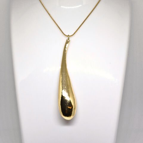 ELEGANT ALUMİNYUM ALAŞIMLI DAMLA UÇLU  GOLD ZİNCİR  KOLYE