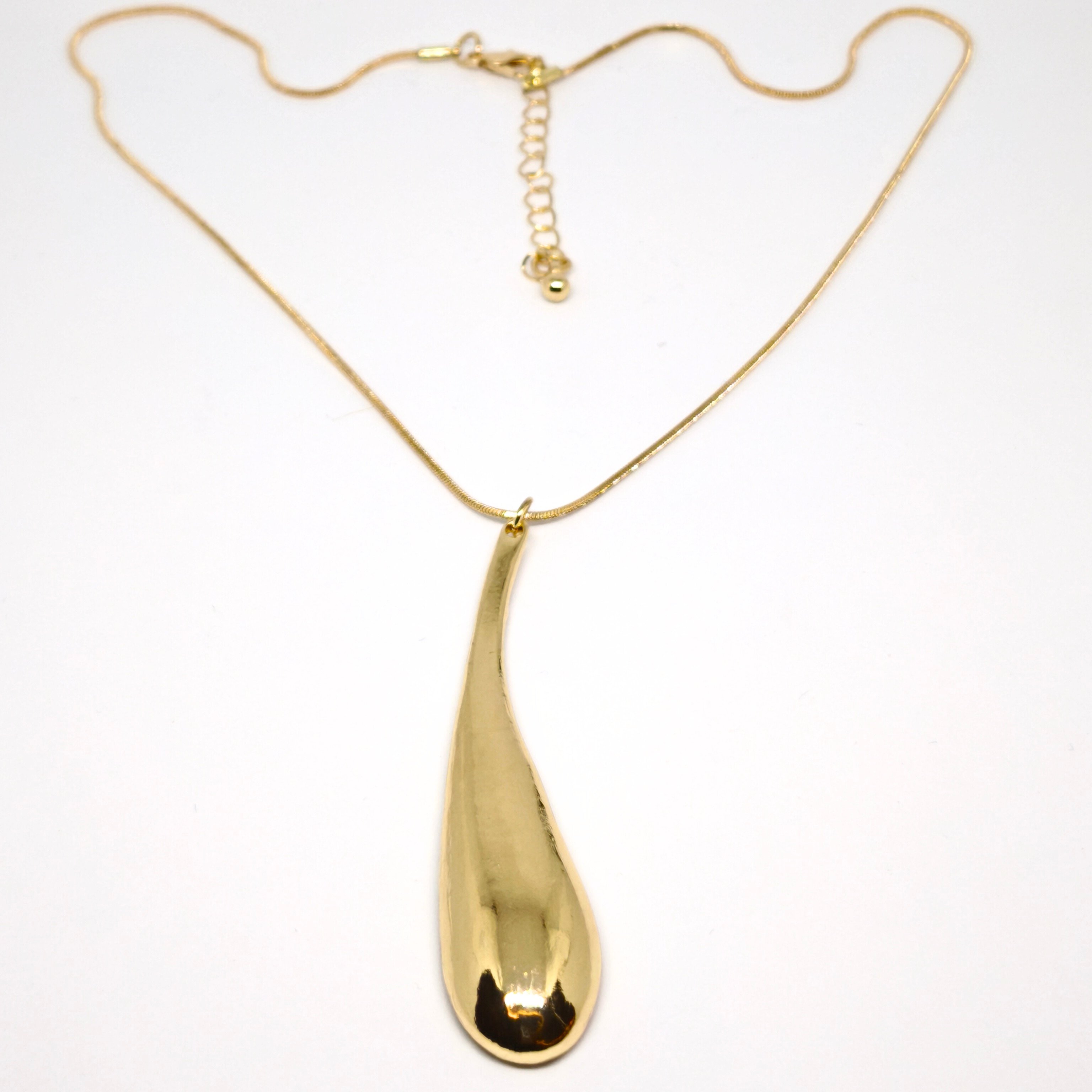 ELEGANT ALUMİNYUM ALAŞIMLI DAMLA UÇLU  GOLD ZİNCİR  KOLYE