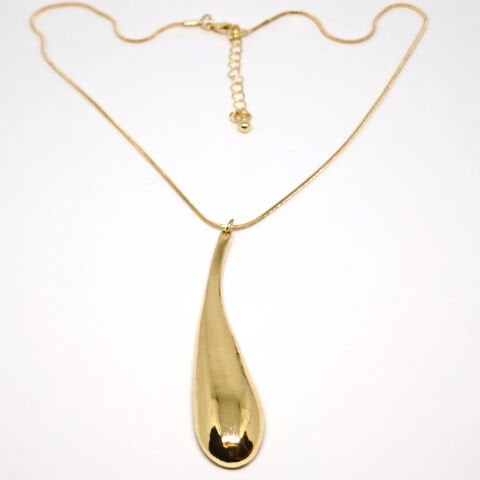 ELEGANT ALUMİNYUM ALAŞIMLI DAMLA UÇLU  GOLD ZİNCİR  KOLYE