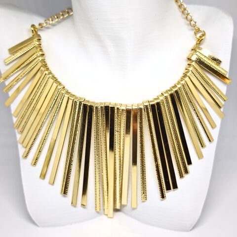 AVANGART 22K ALTIN KAPLAMA ŞIK PÜSKÜL TASARIMLI GOLD KOLYE