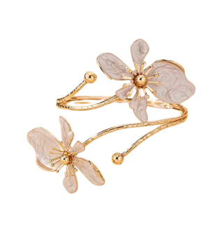 ELEGANT ŞIK ÇİÇEK DESENLİ GOLD BİLEKLİK