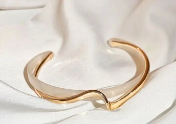 ELEGANT 18K ALTIN KAPLAMA DALGA ŞEKİLLİ GOLD BİLEKLİK