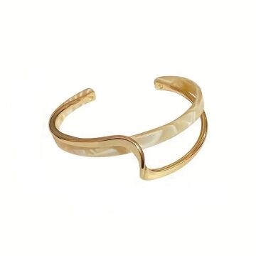 ELEGANT 18K ALTIN KAPLAMA DALGA ŞEKİLLİ GOLD BİLEKLİK
