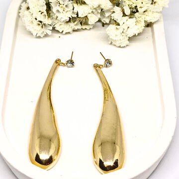 ELEGANT ALUMİNYUM ALAŞIMLI DAMLA UÇLU  GOLD KÜPE