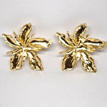 ELEGANT GOLD YAPRAK ÇİÇEK KÜPE