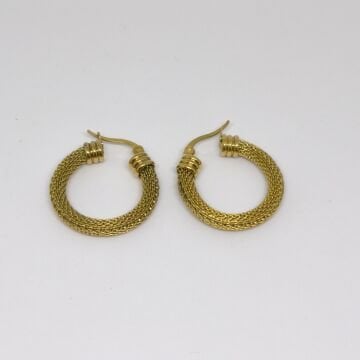 PASLANMAZ ÇELİK SARMA GOLD RENKLİ HALKA KÜPE