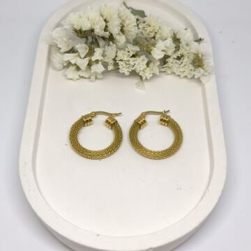 PASLANMAZ ÇELİK SARMA GOLD RENKLİ HALKA KÜPE