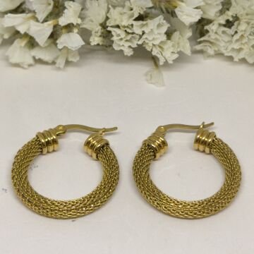 PASLANMAZ ÇELİK SARMA GOLD RENKLİ HALKA KÜPE