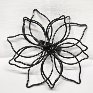 AYARLANABİLİR SİYAH AÇIK ÇİÇEK YÜZÜK