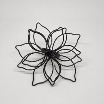 AYARLANABİLİR SİYAH AÇIK ÇİÇEK YÜZÜK