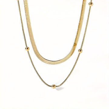 PASLANMAZ ÇELİK 2 Lİ ZİNCİR , GOLD KOLYE SETİ