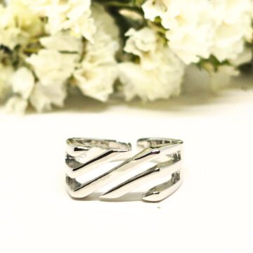 925 AYAR GÜMÜŞ AYARLANABİLİR  ÇİZGİLİ YÜZÜK