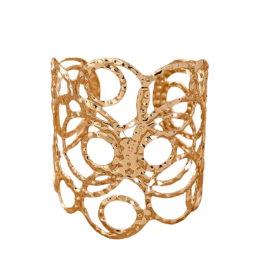 ELEGANT SPIRAL ŞEKİLLİ GOLD MANŞET BİLEKLİK