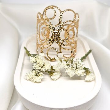 ELEGANT SPIRAL ŞEKİLLİ GOLD MANŞET BİLEKLİK