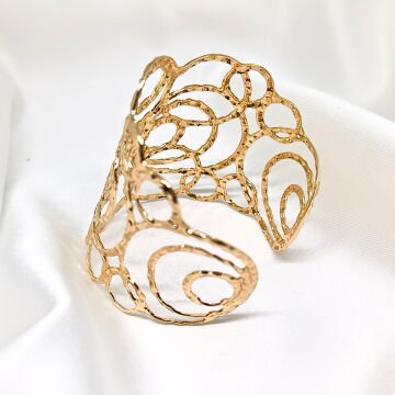 ELEGANT SPIRAL ŞEKİLLİ GOLD MANŞET BİLEKLİK
