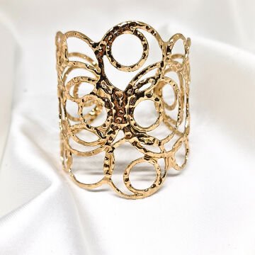 ELEGANT SPIRAL ŞEKİLLİ GOLD MANŞET BİLEKLİK