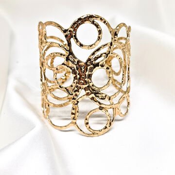 ELEGANT SPIRAL ŞEKİLLİ GOLD MANŞET BİLEKLİK