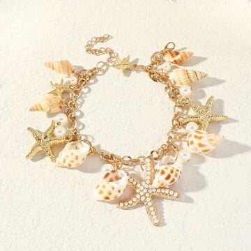 BOHEM ALTIN KAPLAMA DENİZ TEMALI HALHAL