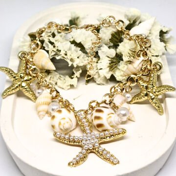 BOHEM ALTIN KAPLAMA DENİZ TEMALI HALHAL