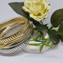 Çok Katmanlı,2renkli Metal Yılan Zinciri Tasarımlı bileklik