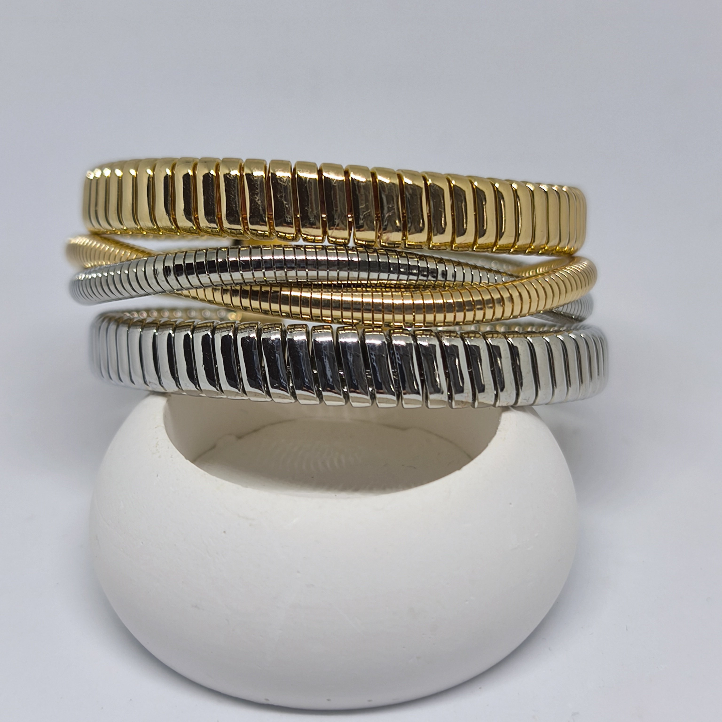 Çok Katmanlı,2renkli Metal Yılan Zinciri Tasarımlı bileklik