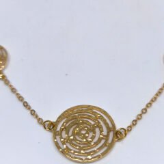 Şık Örümcek Ağı Kesimli Büyük ve Küçük Yuvarlak Halka Bağlantılı Bileklik