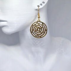 Şık Örümcek Ağı Kesimli Büyük ve Küçük Yuvarlak Halka Bağlantılı  Küpe