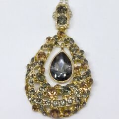 Şık Bohem Tarzı Titanyum Çelik Zincirli Kristal Taşlı Uzun Kolye