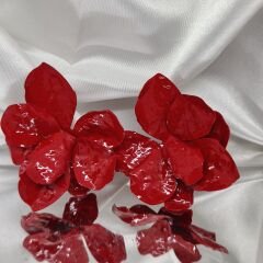 DEMİR KIRMIZI ÇİÇEK KÜPE 7,2 X7,2 CM