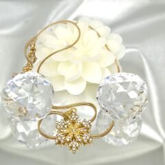 YAPAY ELMAS TAŞLI GÖZALICI KAR TANESİ KOLYE -YILBAŞI KOLYESİ GOLD